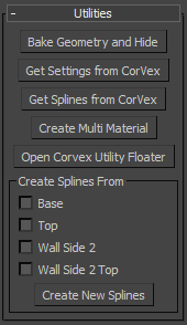 CorVex level design plugin User Interface.